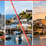Three-panel image of Cape Town, a Welsh coastal village and Buda Castle illustrating this week’s short-term rental policies