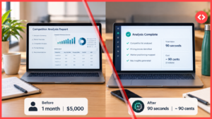 The cost of one owner acquisition asset before and after AI for owner acquisition, from $5,000 to 90 cents